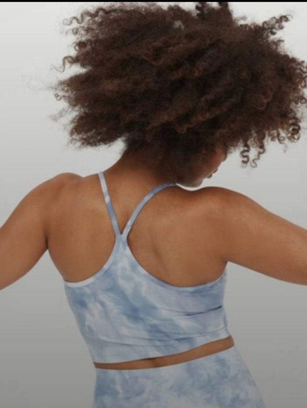 aerie Light Blue Tie-Dye Racerback Sports Bra